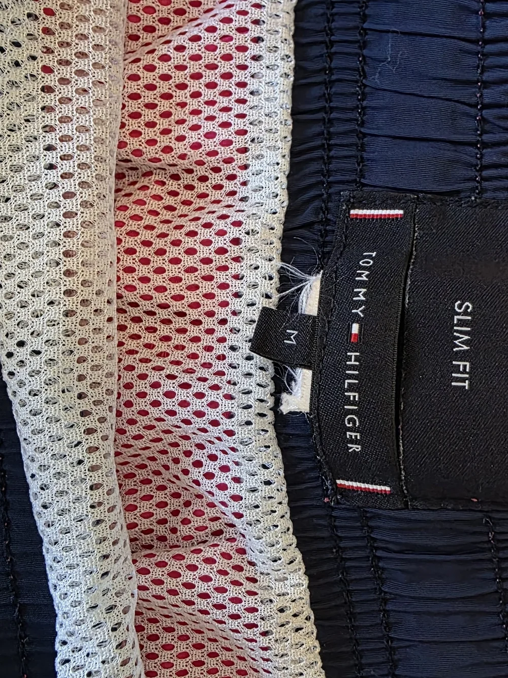 Tommy Hilfiger Hot Pink Swim Trunks with Navy & White Stripe